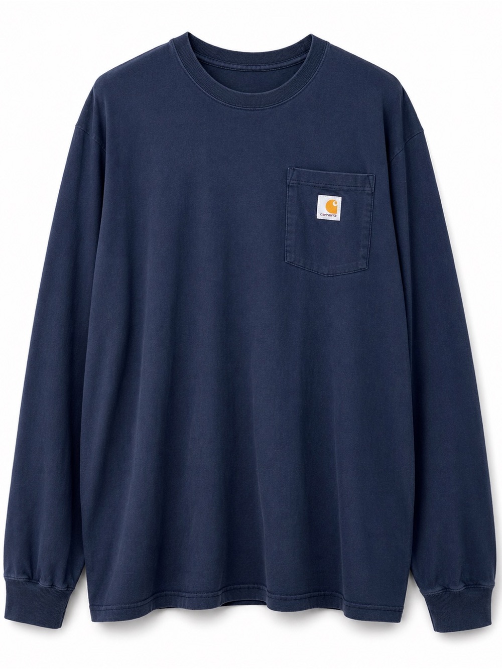 Carhartt Pocket Tee Long Sleeve XL Navy Workwear Oversized Heavyweight Shirt